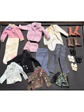 VTG Ken Doll Clothing & Shoes Lot 60s, 70s Boots, Loafers, Pants, Shirts Jackets